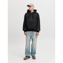 JACK & JONES Frederiksberg monogram sweat hoodie - Sort