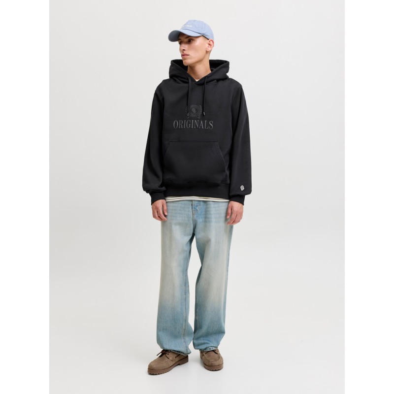 JACK & JONES Frederiksberg monogram sweat hoodie - Sort