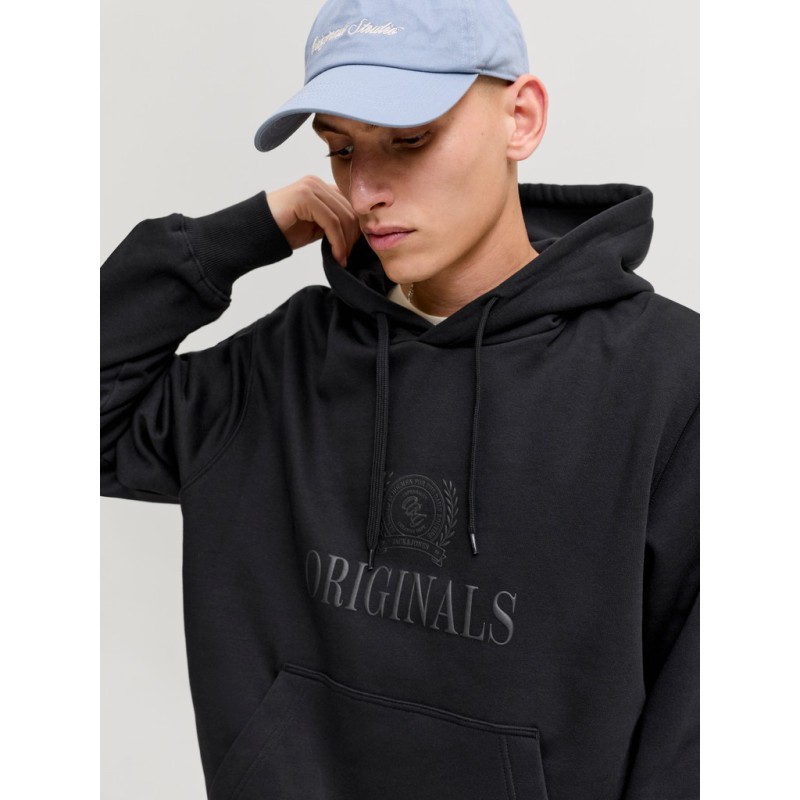 JACK & JONES Frederiksberg monogram sweat hoodie - Sort