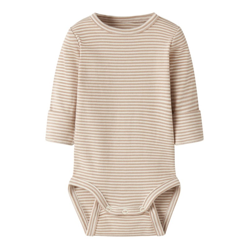 NAME IT Baby Berro langærmet body - Antique White