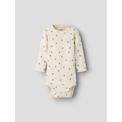 NAME IT Baby Laris x-slim langærmet bodystocking - Peyote Melange