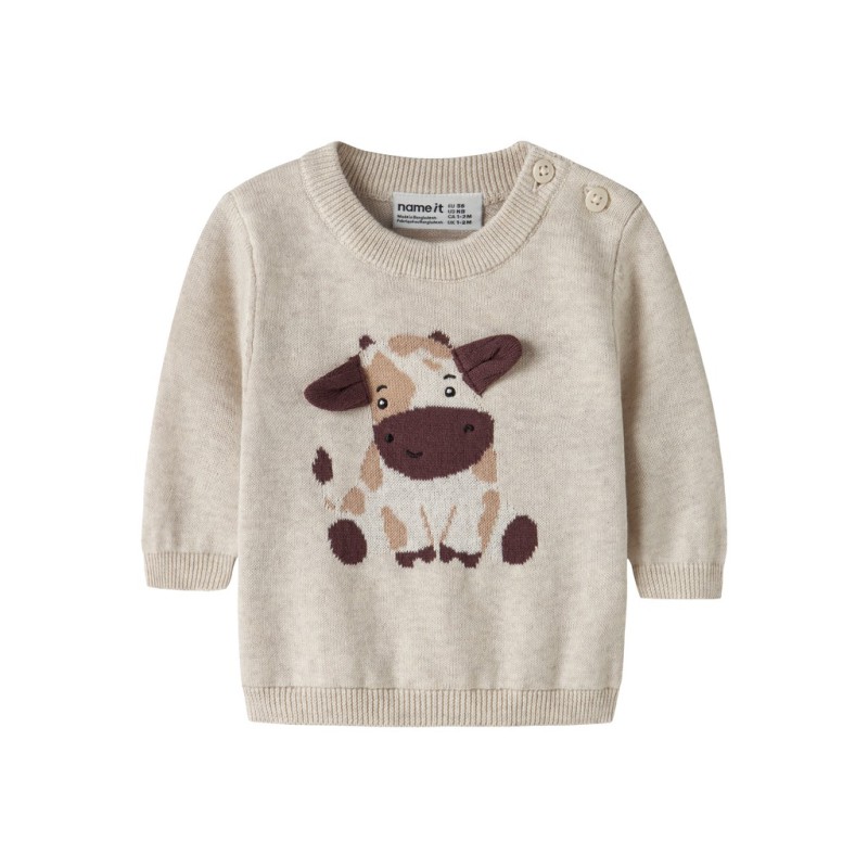 NAME IT Baby Ligan langærmet strik - Peyote