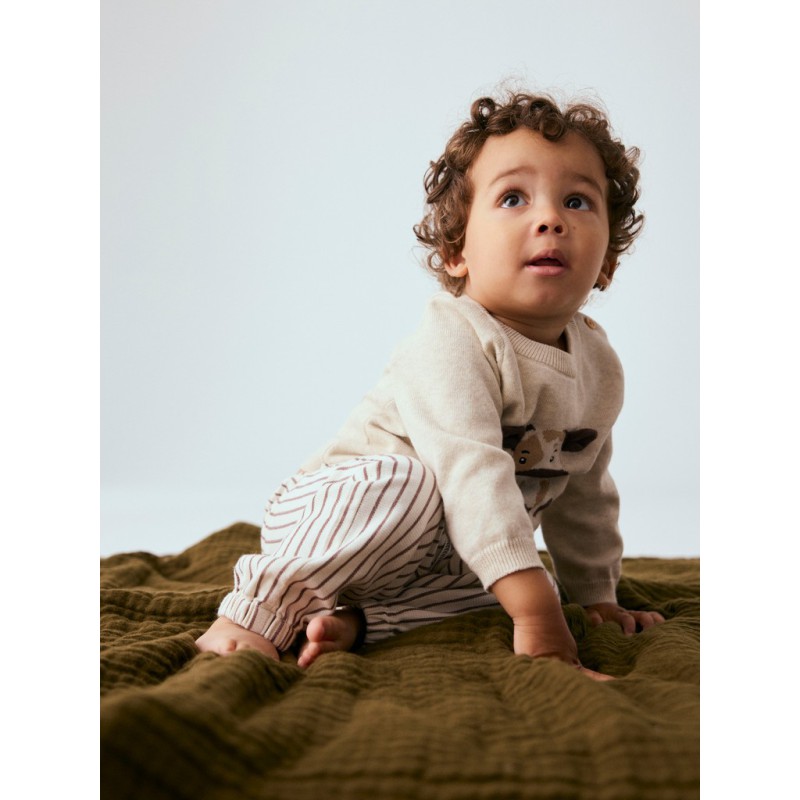NAME IT BABY Ligan langærmet strik - Peyote Melange