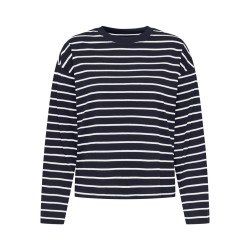 ONLY Happy langærmet stribet t-shirt - Night Sky CLOUD DANCER