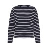 ONLY Happy langærmet stribet t-shirt - Night Sky CLOUD DANCER