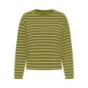 ONLY Happy langærmet stribet t-shirt - Cardamom Seed SANDSHELL