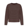 ONLY Happy langærmet stribet t-shirt - Coffee Bean TAUPE GRAY
