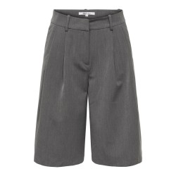 ONLY Alina mellemtalje bermuda lange shorts - Medium Grey Melange LONG