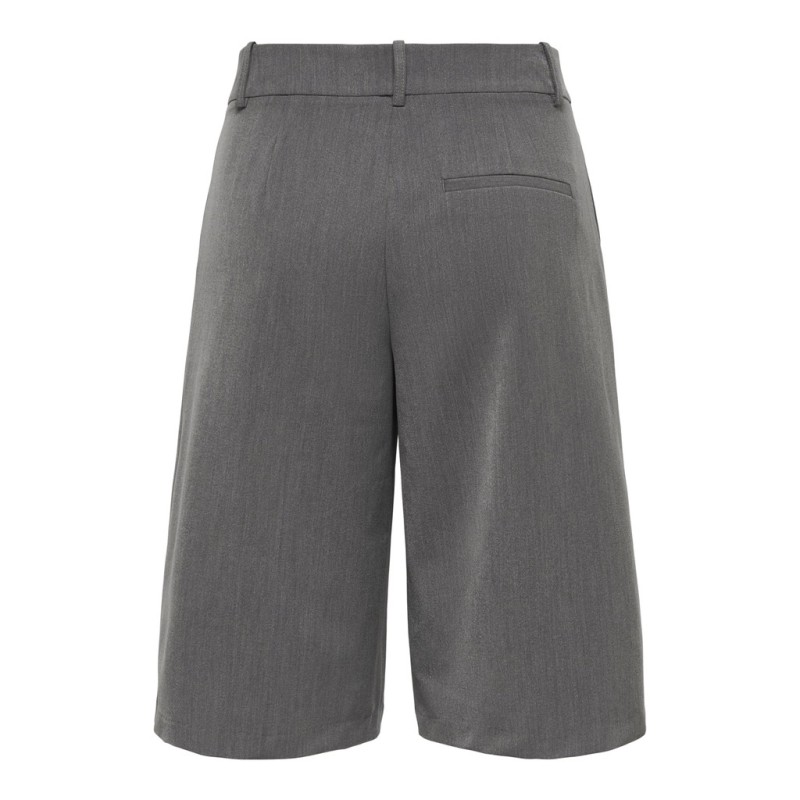 ONLY Alina mellemtalje bermuda lange shorts - Medium Grey Melange LONG