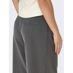 ONLY Alina mellemtalje bermuda lange shorts - Medium Grey Melange LONG