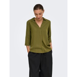 JDY Dolly 3/4 v-hals top - Dark Olive