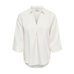 JDY Dolly 3/4 v-hals top - Hvid
