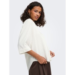 JDY Dolly 3/4 v-hals top - Hvid