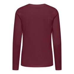 JDY Pisa langærmet print bluse - Windsor Wine BITTERSWEET HEART