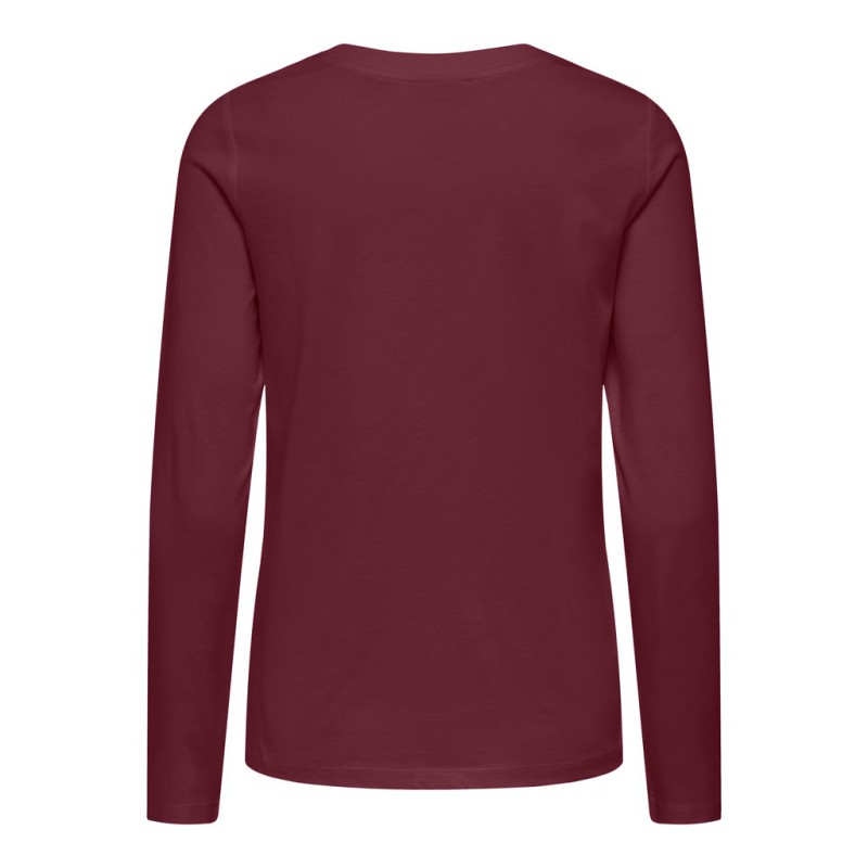 JDY Pisa langærmet print bluse - Windsor Wine BITTERSWEET HEART