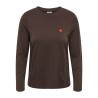 JDY Pisa langærmet print bluse - Coffee Bean BITTERSWEET HEART
