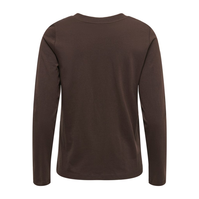 JDY Pisa langærmet print bluse - Coffee Bean BITTERSWEET HEART