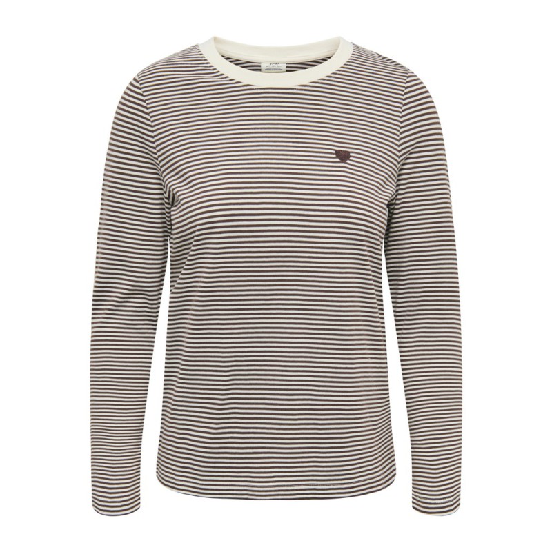 JDY Pisa langærmet print bluse - Cloud Dancer COFFEE BEAN