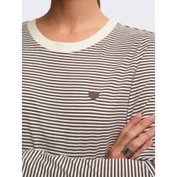 JDY Pisa langærmet print bluse - Cloud Dancer COFFEE BEAN