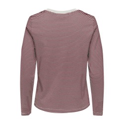 JDY Pisa langærmet print bluse - Cloud Dancer / Windsor Wine