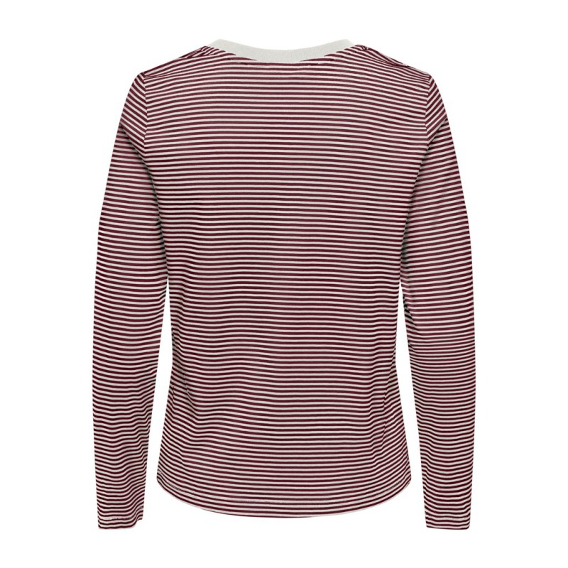 JDY Pisa langærmet print bluse - Cloud Dancer / Windsor Wine