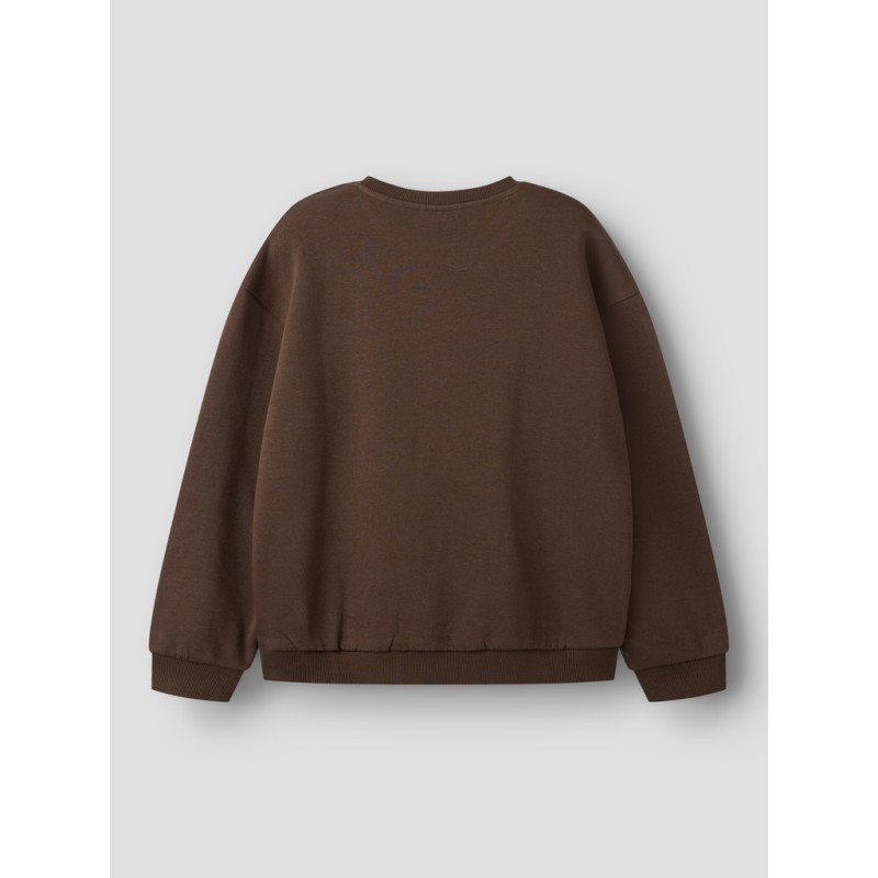 NAME IT KIDS Lana langærmet relaxed sweatshirt - Chocolate Brown