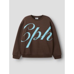 NAME IT KIDS Lana langærmet relaxed sweatshirt - Chocolate Brown