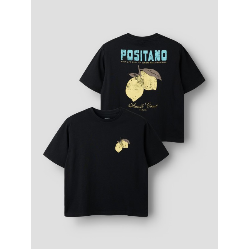 NAME IT Kids Lion kortærmet t-shirt - Black Beauty