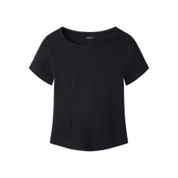 NAME IT Kids Lena kortærmet slim top - Black Beauty