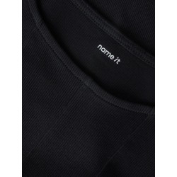 NAME IT Kids Lena kortærmet slim top - Black Beauty