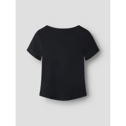 NAME IT Kids Lena kortærmet slim top - Black Beauty