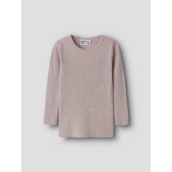 NAME IT Mini Wax uld rib langærmet bluse - Violet Ice