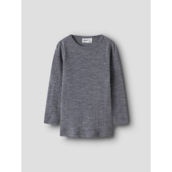 NAME IT Mini Wax uld rib langærmet bluse -  Folkstone Gray