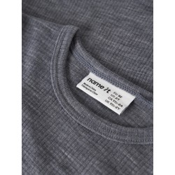 NAME IT Mini Wax uld rib langærmet bluse -  Folkstone Gray