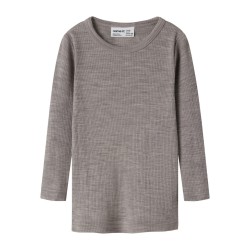 NAME IT Mini Wax uld rib langærmet bluse - Satellite