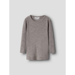 NAME IT Mini Wax uld rib langærmet bluse - Satellite