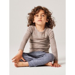 NAME IT Mini Wax uld rib langærmet bluse - Satellite