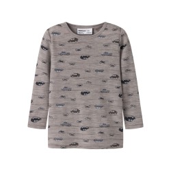 NAME IT Mini Wang uld rib langærmet bluse - Satellite