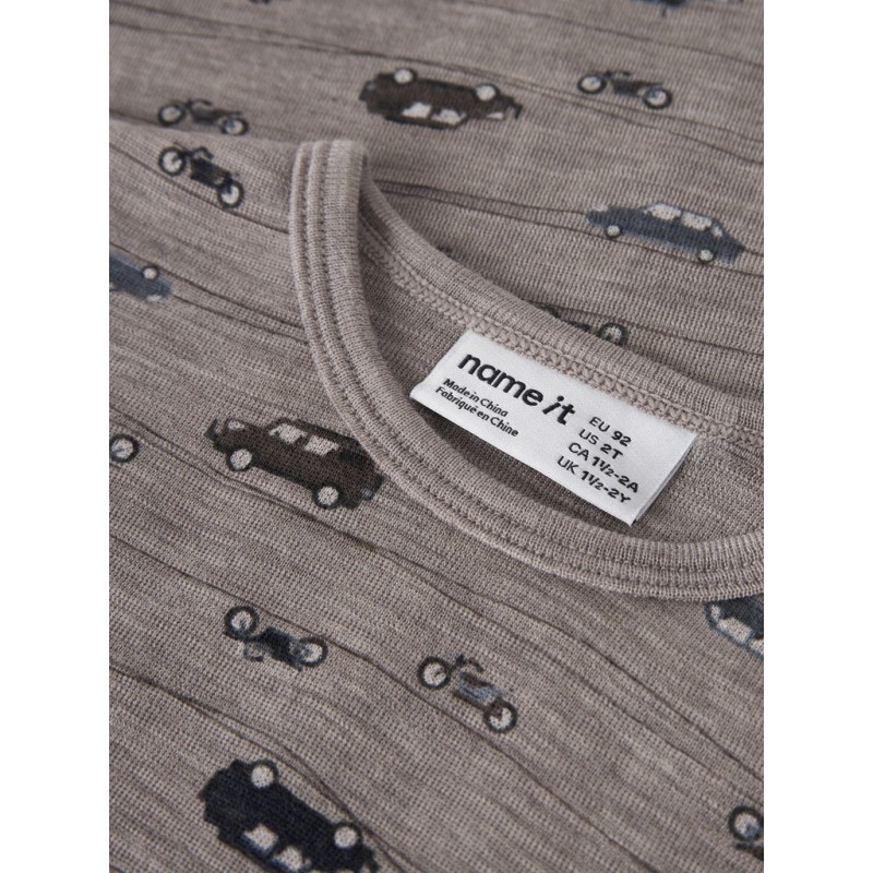 NAME IT Mini Wang uld rib langærmet bluse - Satellite