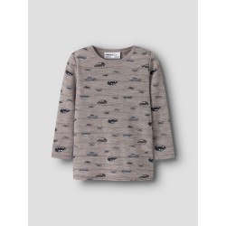 NAME IT Mini Wang uld rib langærmet bluse - Satellite