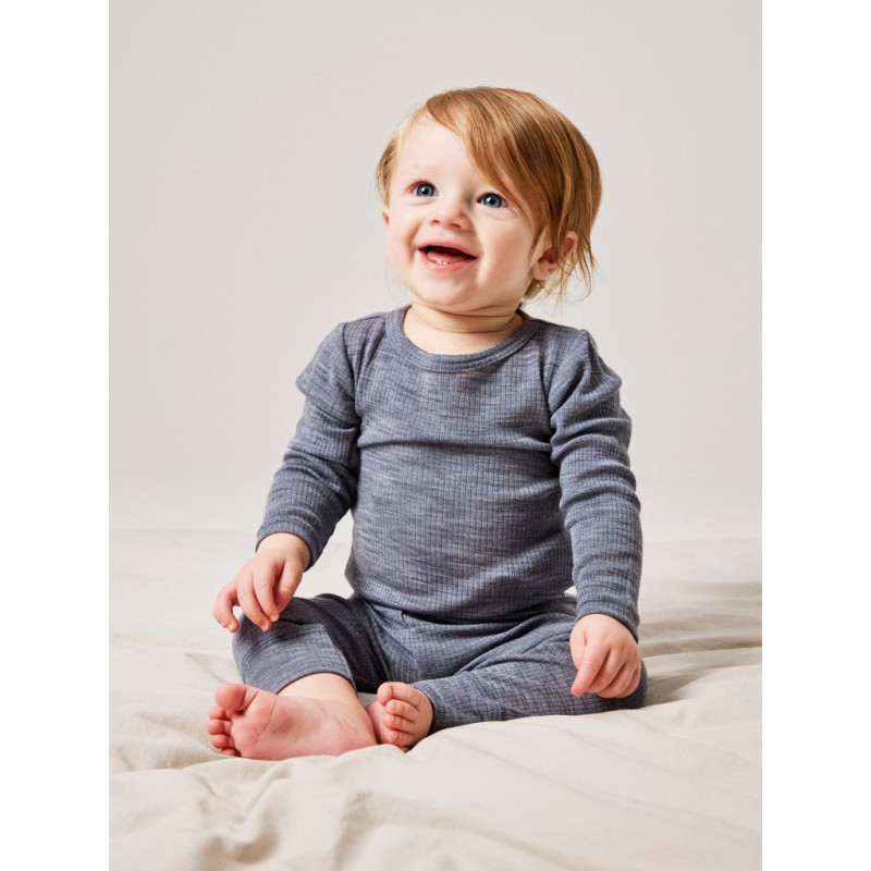 NAME IT Baby Wax Uld Leggings - Folkstone Gray
