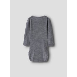 NAME IT BABY Wax langærmet uld bodystocking - Folkstone Gray