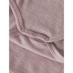 NAME IT BABY Wax langærmet uld bodystocking - Violet Ice