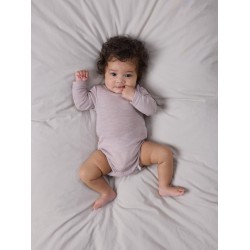 NAME IT BABY Wax langærmet uld bodystocking - Violet Ice