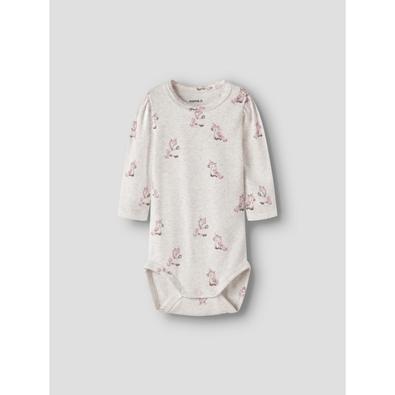 NAME IT Baby Laurie langærmet bodystocking - Peyote Melange