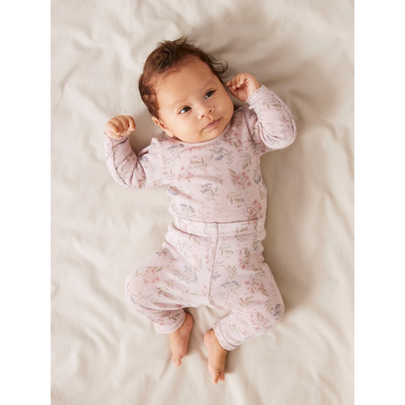 NAME IT Baby Wang uld langærmet bodystocking - Violet Ice