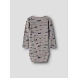 NAME IT Baby Wang uld rib langærmet bodystocking - Satellite