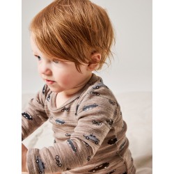 NAME IT Baby Wang uld rib langærmet bodystocking - Satellite