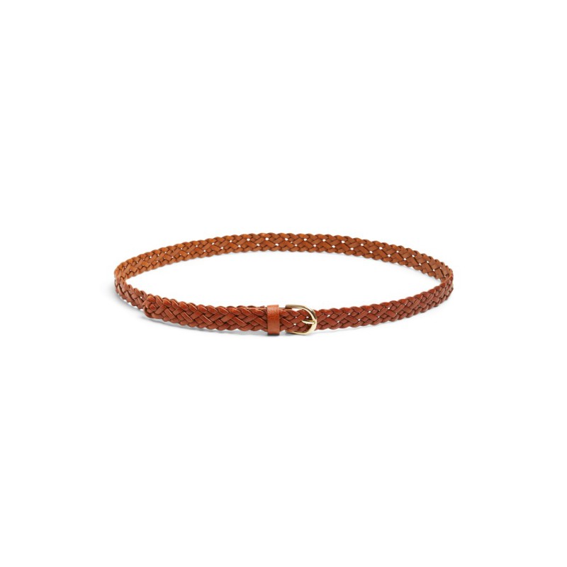 PIECES Avery læder bælte - Cognac