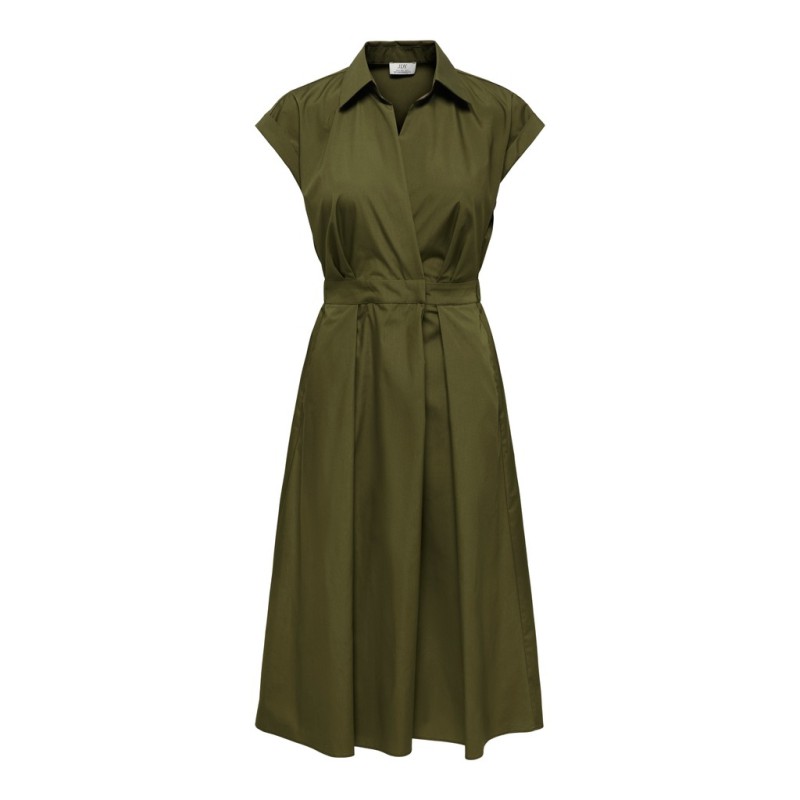 JDY Willy Kortærmet midi kjole - Dark OLive